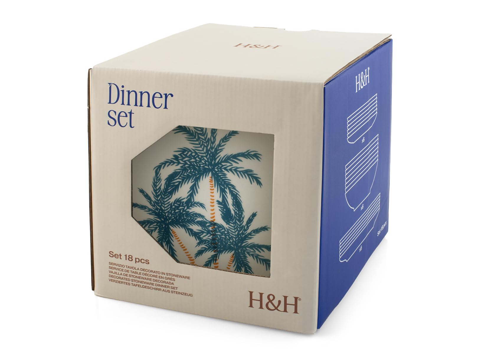 H&H Servizio Tavola 18 Pezzi Haiti