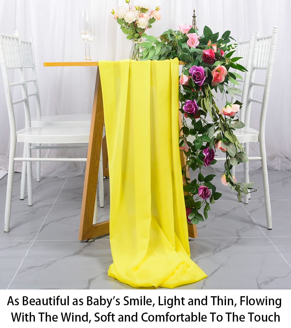 TRAHOO-Nappe En Chiffon Bordeaux De 29x120 Pouces, Tissu D