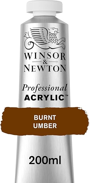 Winsor & Newton 200ml Professional Acrylic Colour Tube - Burnt Umber