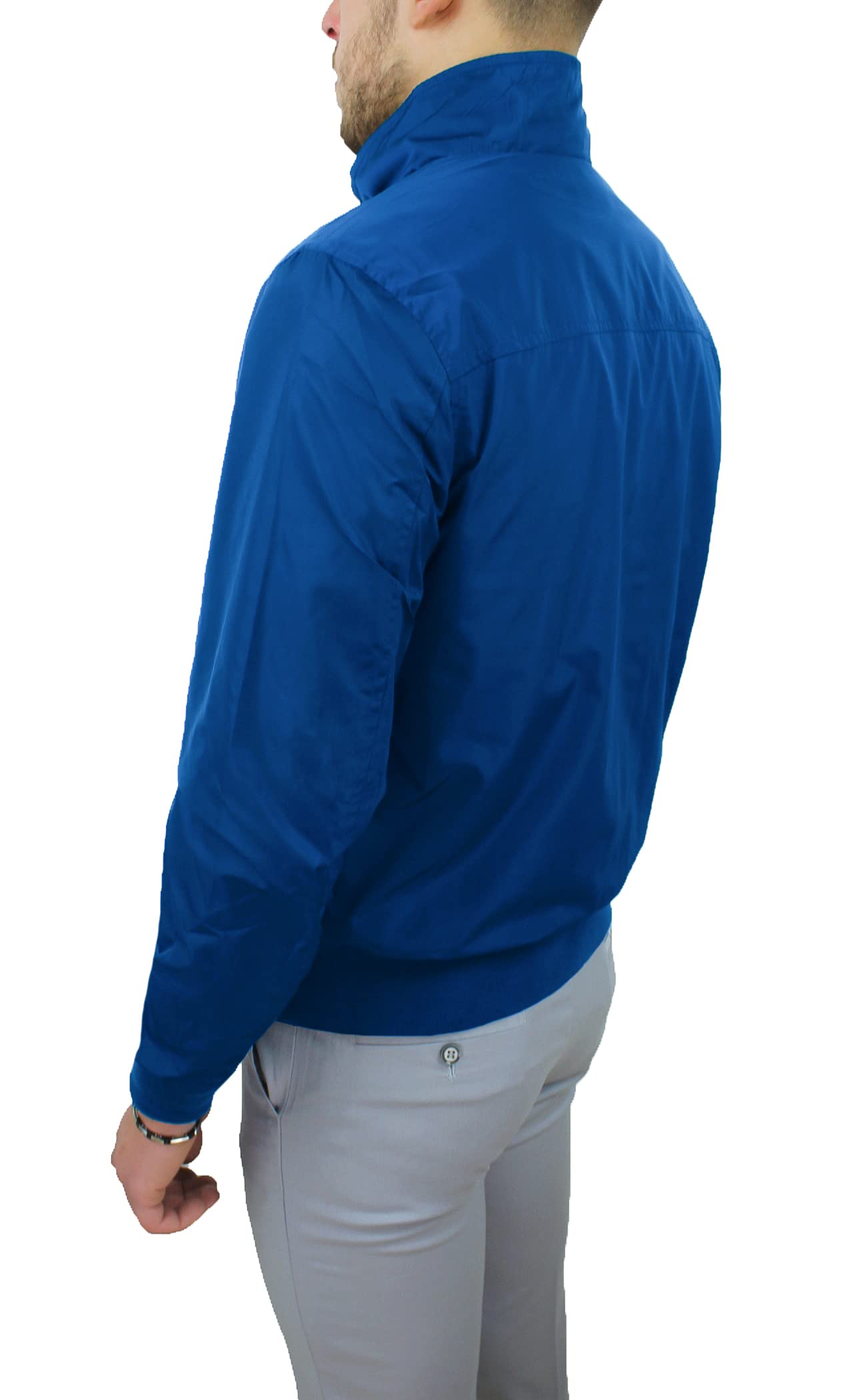 Evoga Giubbotto Giacca Uomo Codice Articolo 392115 Primavera Estate Slim Fit Tecnico Impermeabile Cerniera Manica Lunga Tasche Laterali con Zip Foderato Interno