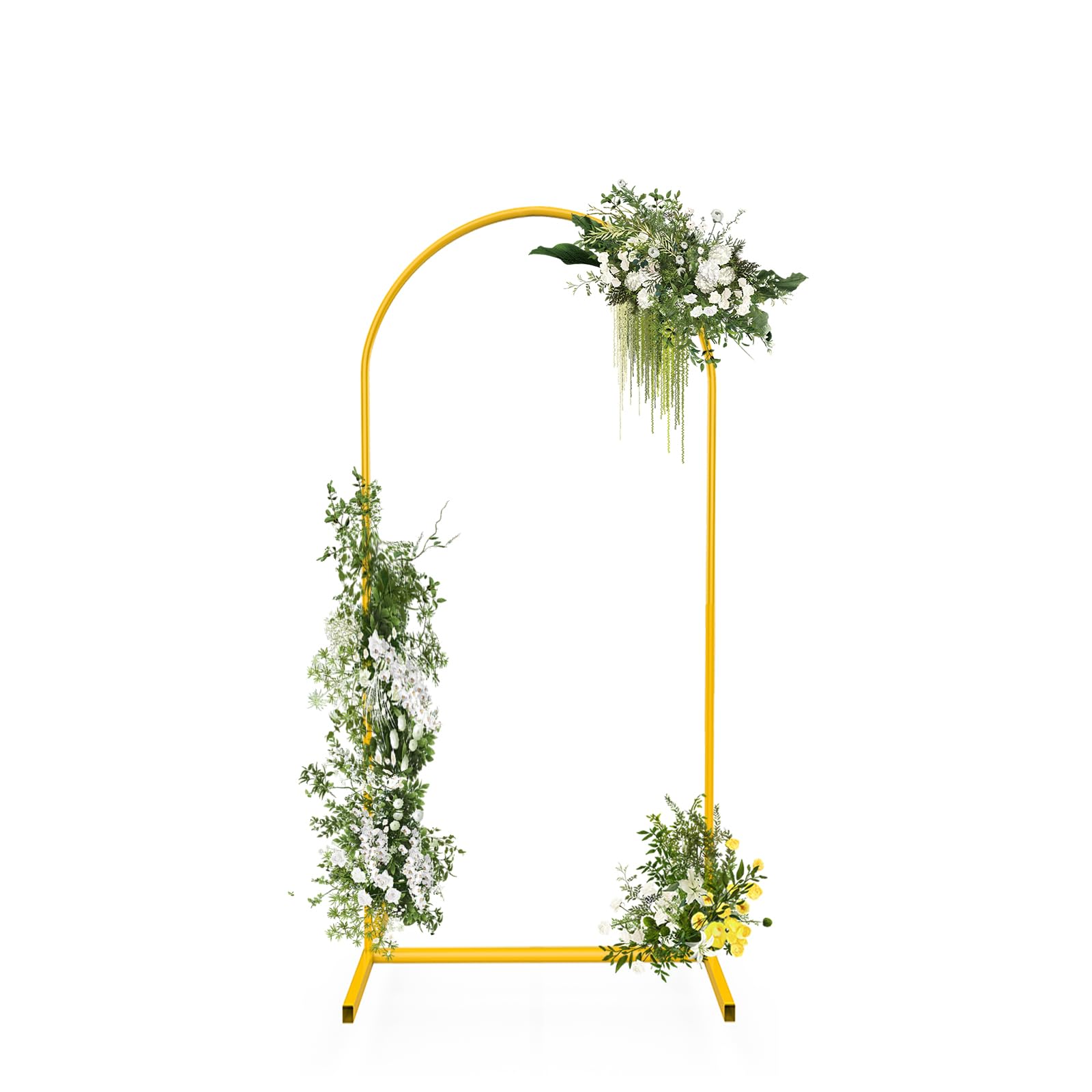 6 FT Metal Arch Backdrop Stand Sturdy Gold Wedding Arch Stand Arched Backdrop Frame for Wedding Birthday Party Baby Shower Graduation Ceremony Decoration