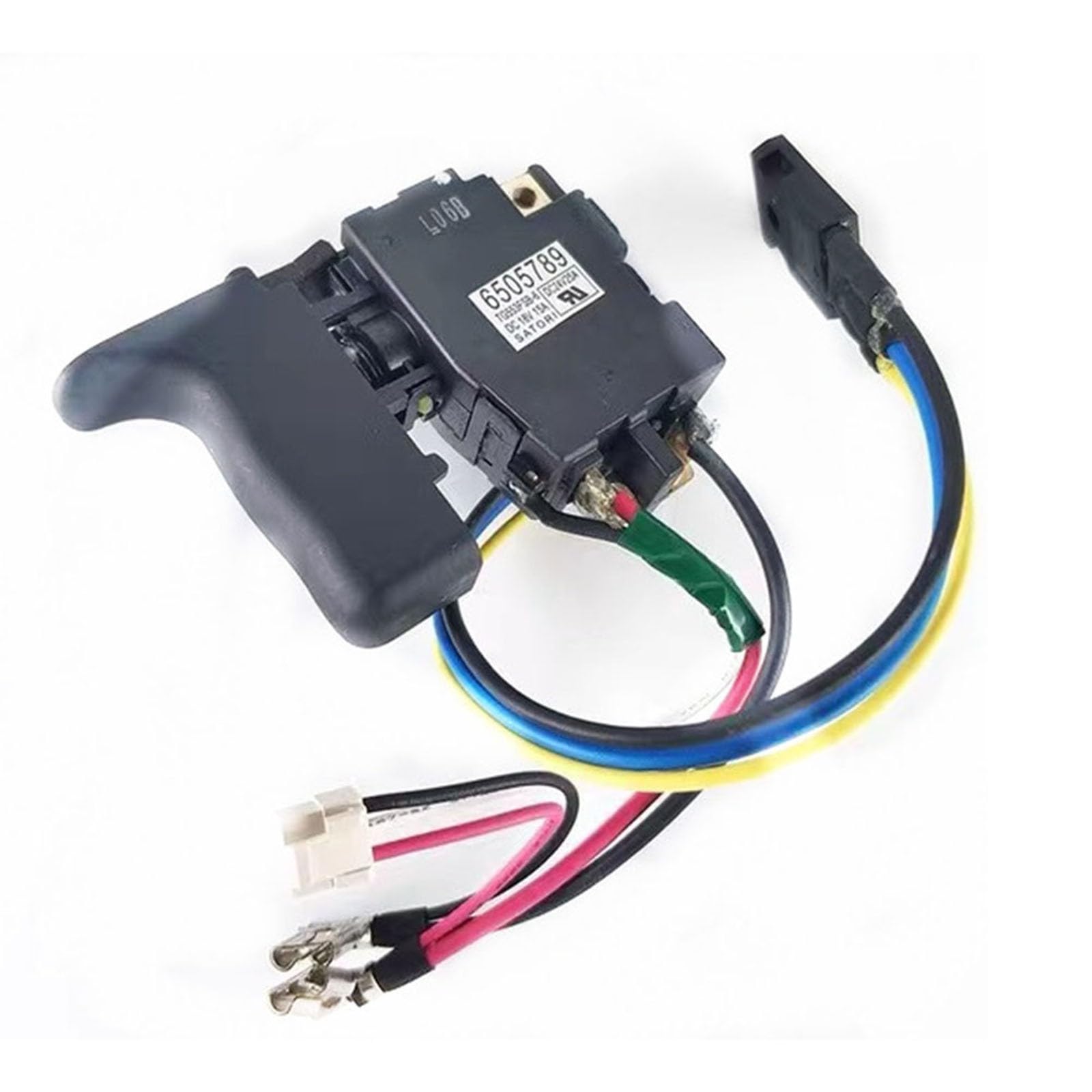 Commutateur de déclenchement de rechange pour Makita 6506549, HR202D, BHR202RFE, DHR202, BHR202, DHR202RME, DHR202Z, 638883-4, 638882-6, 16A, 7.2-24V, Noir
