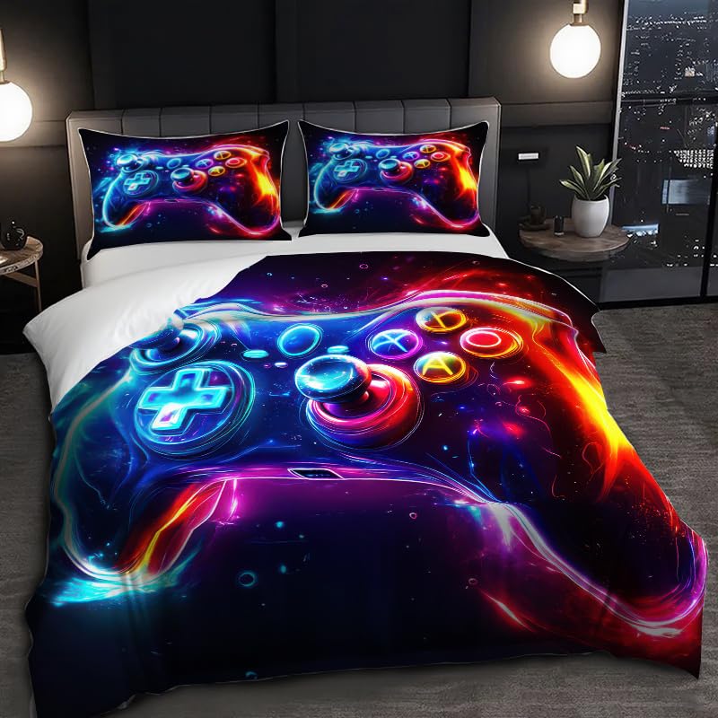 Parure de lit de gamer douce et infroissable pour literie ado 3 pcs