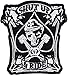 Produktbild Shut Up and Ride Motorcycle Motorblock Totenkopf Deathhead Biker Patch Aufnäher