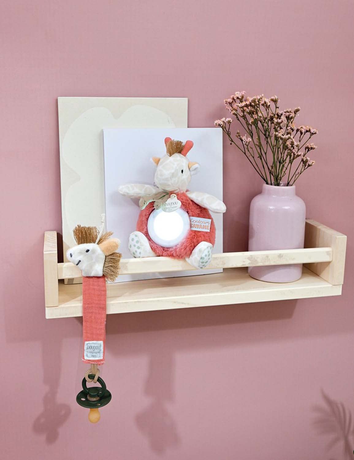 Doudou et Compagnie - Couleurs Savane - Veilleuse Girafe- Beige - 15cm - Cadeau Naissance - DC4075 - 5