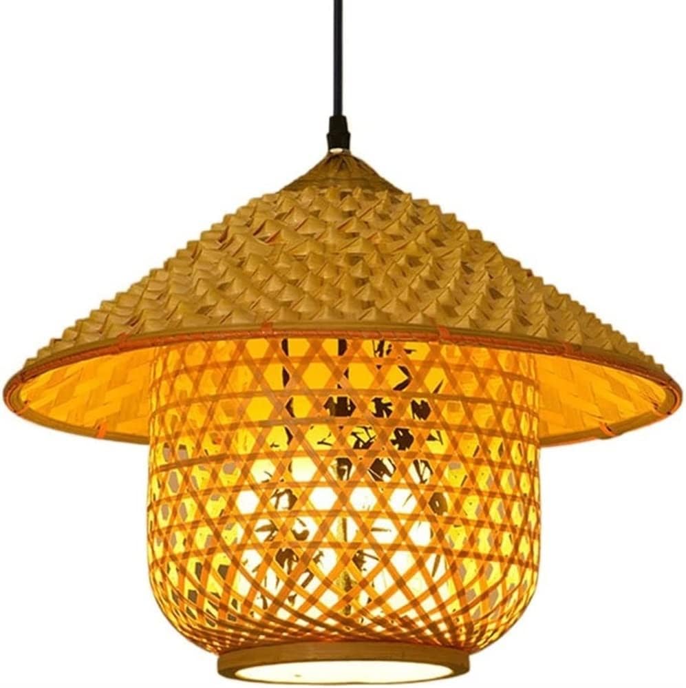 XNJIA Retro Japanese Style E27 Chandelier Bamboo Lantern Pendant Lamp