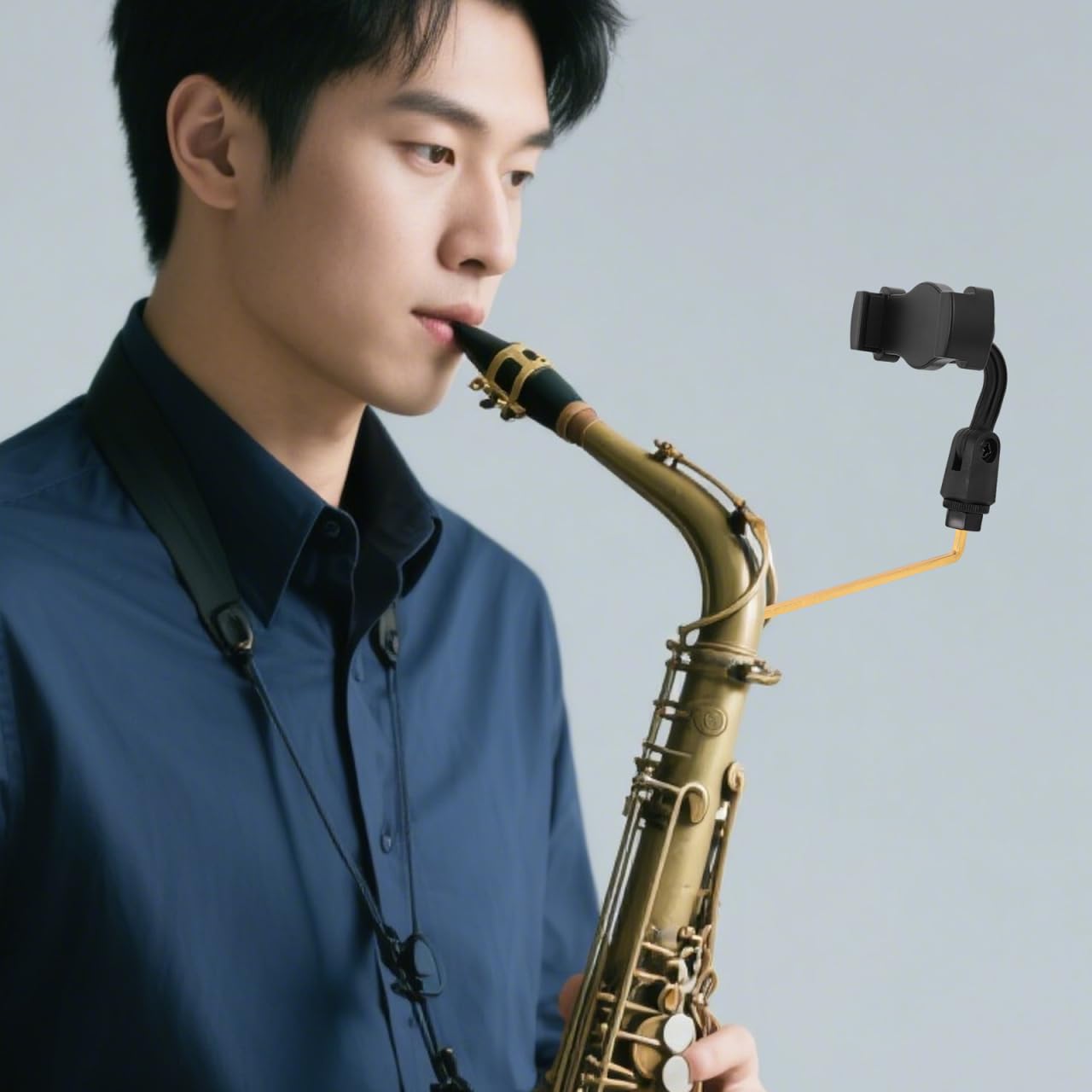 PRETYZOOM Support De TéLéPhone Pour Saxophone Lyre Porte-Musique RéGlable Avec Clip Musical Compatible Smartphones Et Tablettes Lecture De Partitions Pour Saxophone Alto En RéPéTition Et Concert