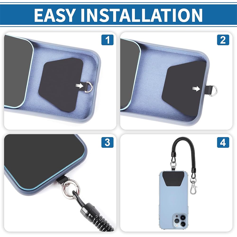 Anti Theft Phone Lanyard, Spring Phone Rope Tether Tabs with Carabiner — Amazon image 4