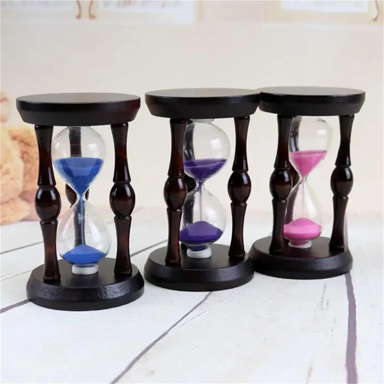 Reloj de Arena Madera Antiguo, Reloj Retro, Adornos con Temporizador, decoración del hogar, 2 uds de Cocina