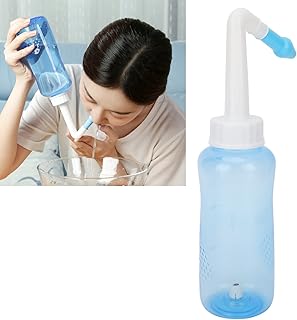 Conjunto de garrafa de lavagem nasal para irrigação nasal, 300 ml Neti Pot kit de enxágue nasal, garrafa de lavagem nasal, spray nasal para remoção de poeira e objetos estranhos para