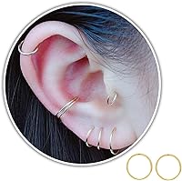 Vista 111 de Small Gold or Sterling Silver Huggie Hoop Earrings for Women Cartilage Nose Helix Tragus