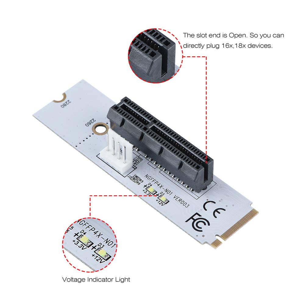 Amazon | NGFF M.2 Key M - PCI-E 4X アダプターカード NGFF M.2 キー