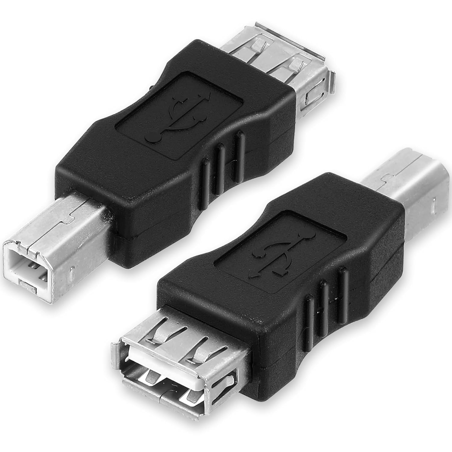 (Pack of 2 Pieces) USB Type-B Male to USB Type-A Female Adapter, Printer Port Converter for Scanner, Fax Machine & Computer, 2 Pack-image-37