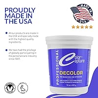 Vista 4 de Blanqueador para el cabello en polvo para blanquear y rayar, grado profesional, fórmula suave, tinte azul, 16 onzas