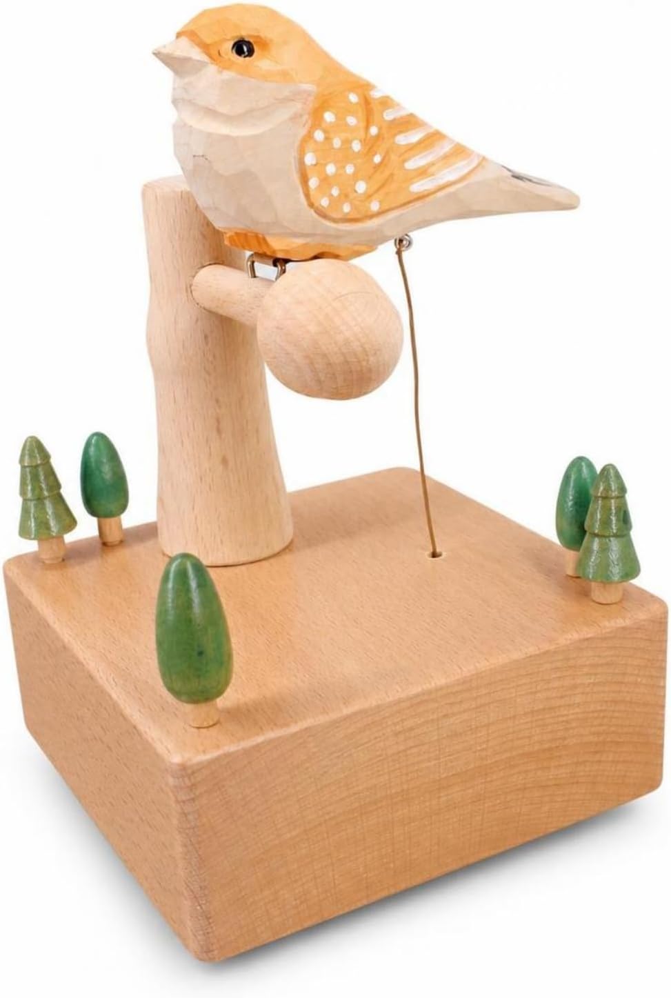 predolo Music Case with Bird Electric Wooden Music Case Wooden Musical Toy for Display Shelf, Desk, Style to 3
