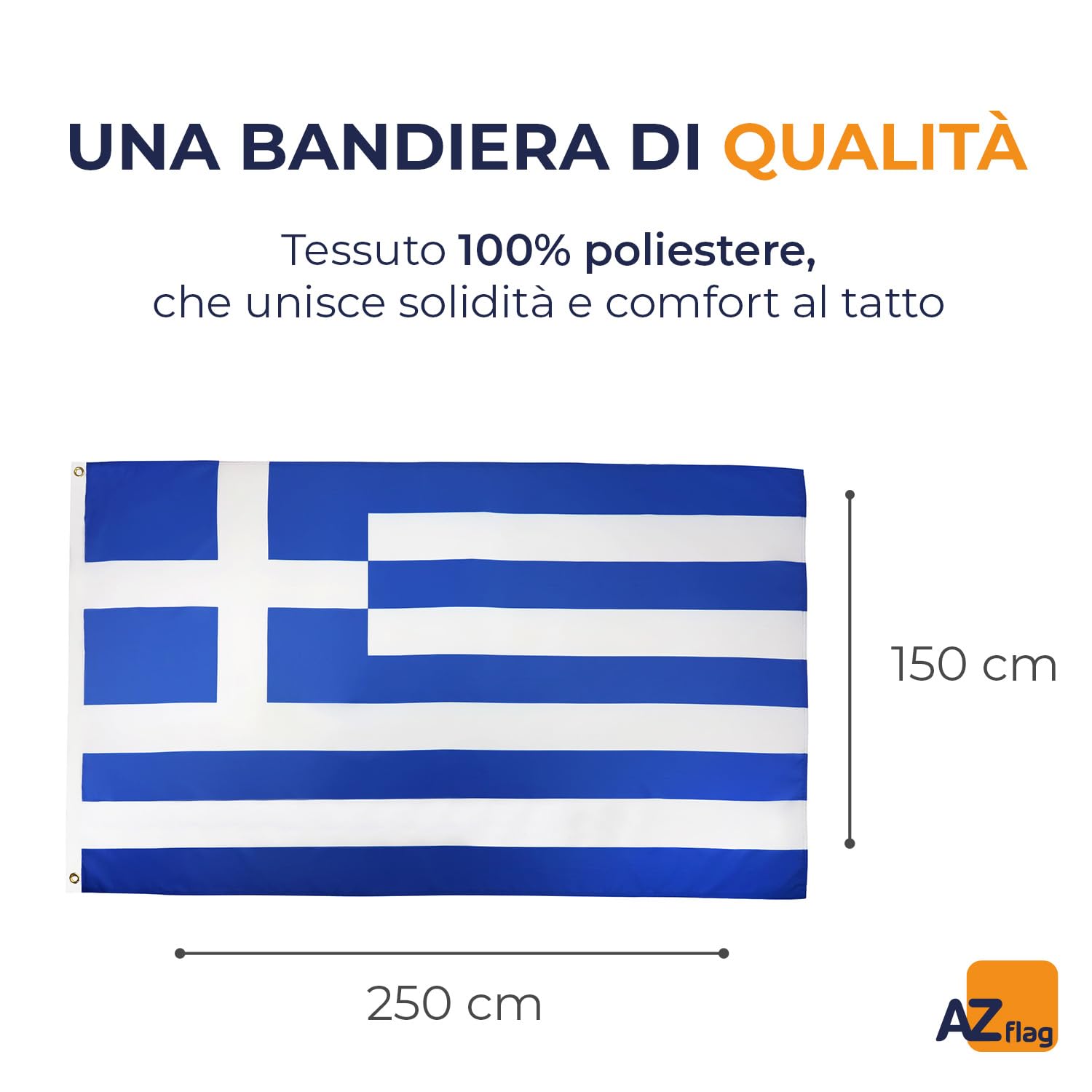 Navyline Bandiera Grecia In Due Misure (20x30 Cm / 30x45 Cm) – Tessuto Resistente, Con Occhiello E Cordino, Perfetta Per Nave E Casa
