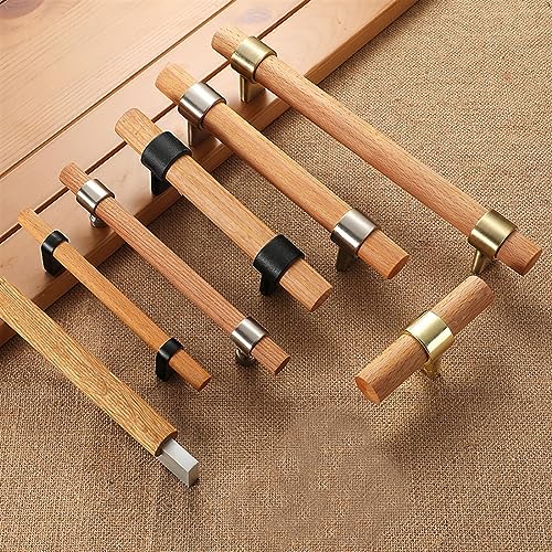 Poignées en bois pour meubles C-Bright silver entraxe 192mm pour tiroir