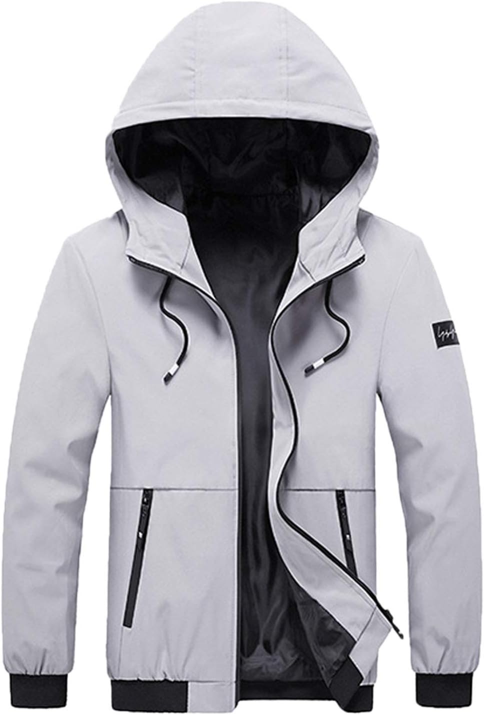 Flygo Men's Lightweight Hooded Zip Up Windproof Military Jacket Hoodie Windbreaker Coat