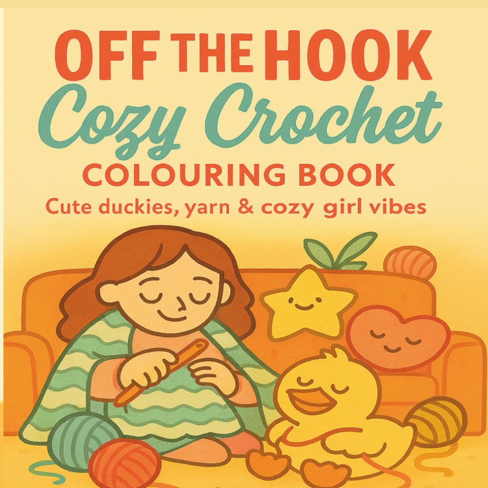 Off the Hook Cozy Crochet Colouring Book: Cute duckies, yarn & cozy girl vibes