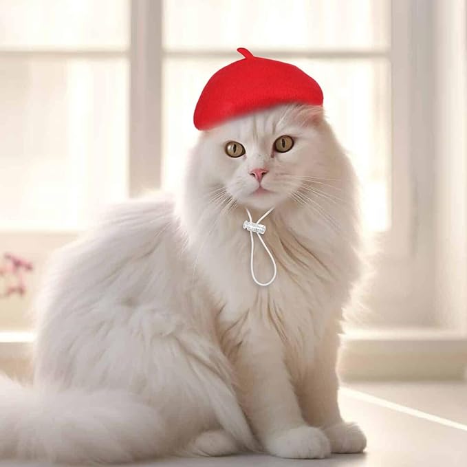 Boina para Perro Roja Talla Única Accesorio para Mascotas miniatura 7