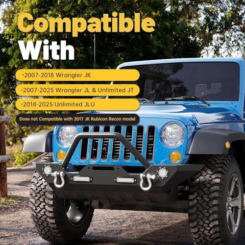 Image of ECOTRIC Front Bumper Compatible with Jeep Wrangler JK JL /JLU Gladiator JT