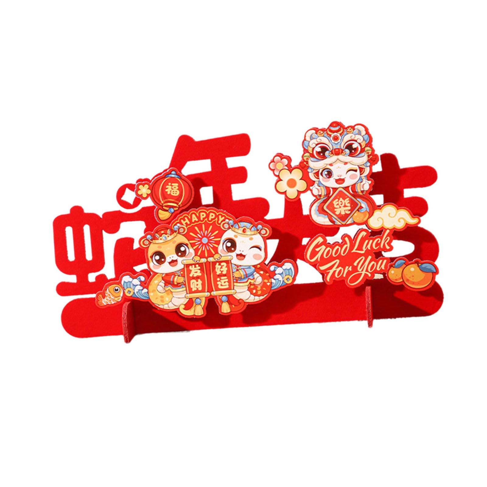 YPBEW Colorful Felt 3D New Year Decoration 3D Blessing Font Ornament for Living Room or Study Spring Festival Accessories Festives Atmospheres Decoration