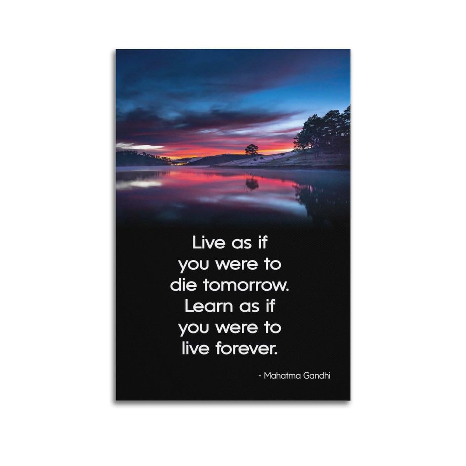 SUDANGDIANZI Inspirational Poster Quote Mahatma Gandhi Motivational Canvas Poster And Wall Art Modern Family Bedroom Gym Office Decor Gift 20x30inch(50x75cm) Unframe-style