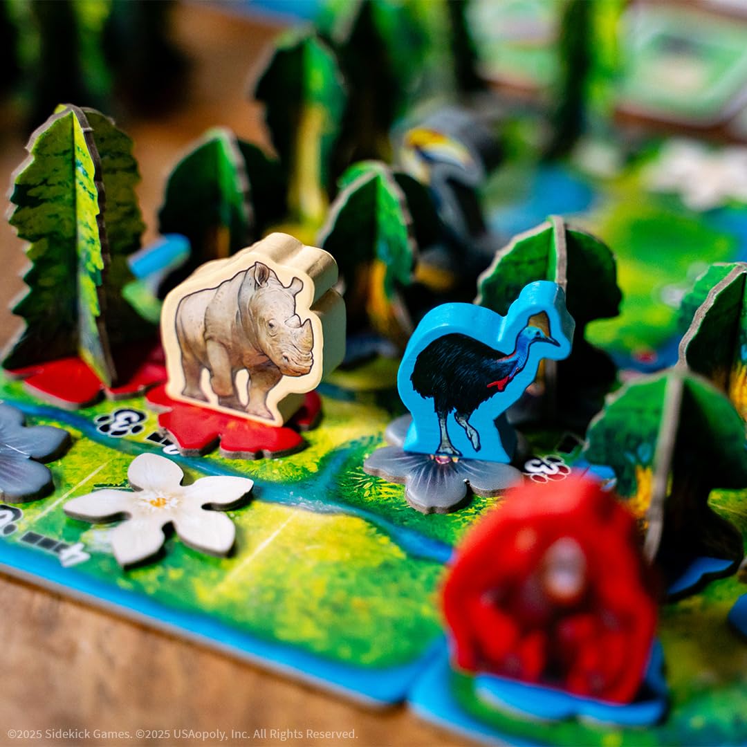 USAopoly HUTAN: Life in The Rainforest - Tile Placement Board Game - for Families & Friends - 1–4 Players | 30–45 Min | Age 8+ - English
