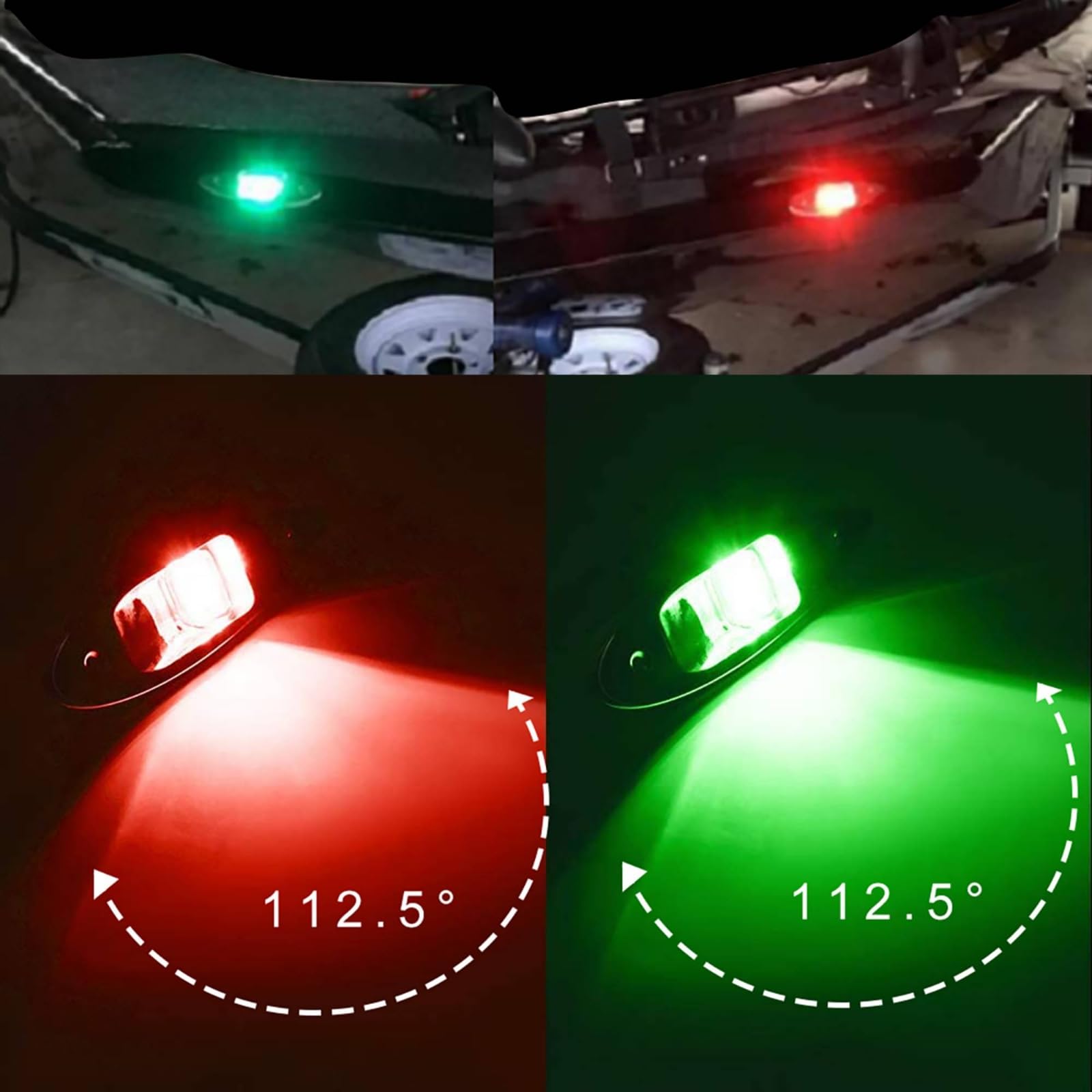 Lampe Signalisation Marine Étanche avec Support en Acier Inoxydable pour Bateau Pêche