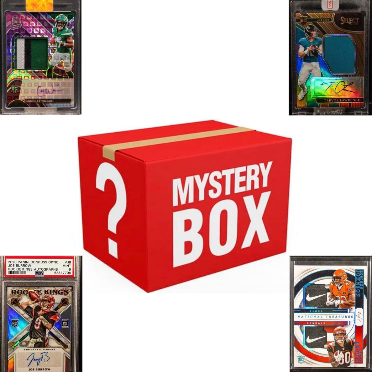 Football Sports Card Mystery Pack | Contains 25 Cards | 1x Autograph or Relic Cards Guaranteed | 3X Rookie Cards Guaranteed