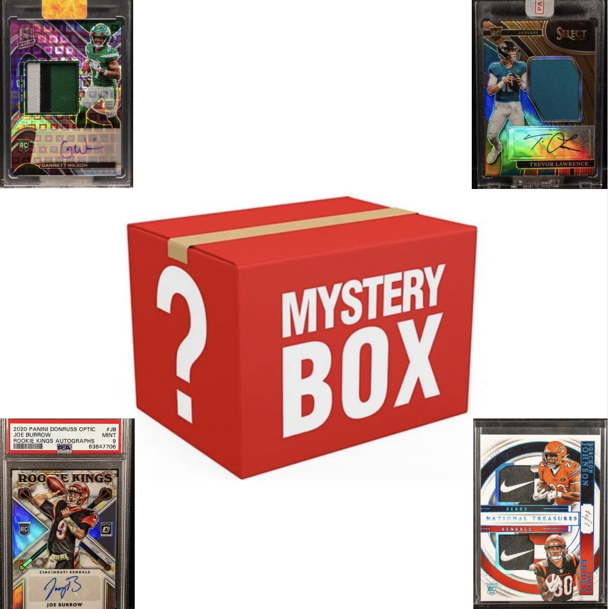 Football Sports Card Mystery Pack | Contains 25 Cards | 1x Autograph or Relic Cards Guaranteed | 3X Rookie Cards Guaranteed