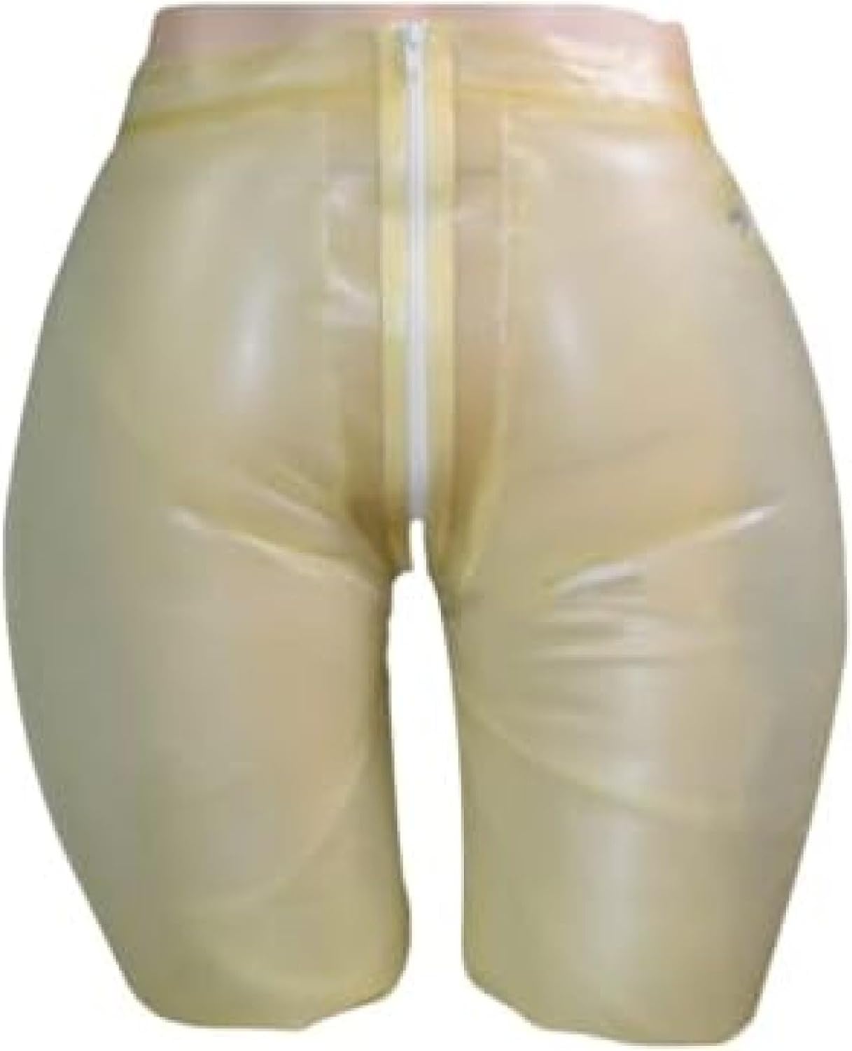 Transparent Inflatable Sexy Latex Long Leg Boxer Shorts with Zipper Nozzle Rubber Boyshorts Underpants,Custom Color,X-Large