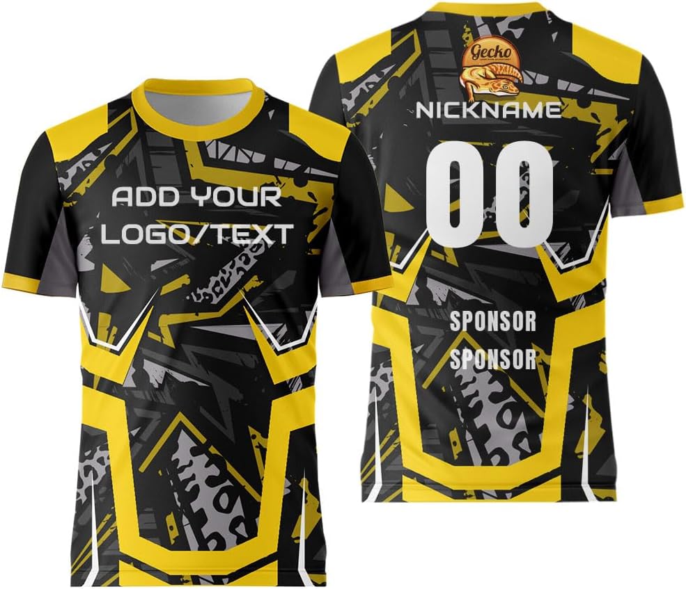 Customize Your Black Jersey with Name and Number Mens Team Uniforms Shirt for Esport Game Soccer Volleyball