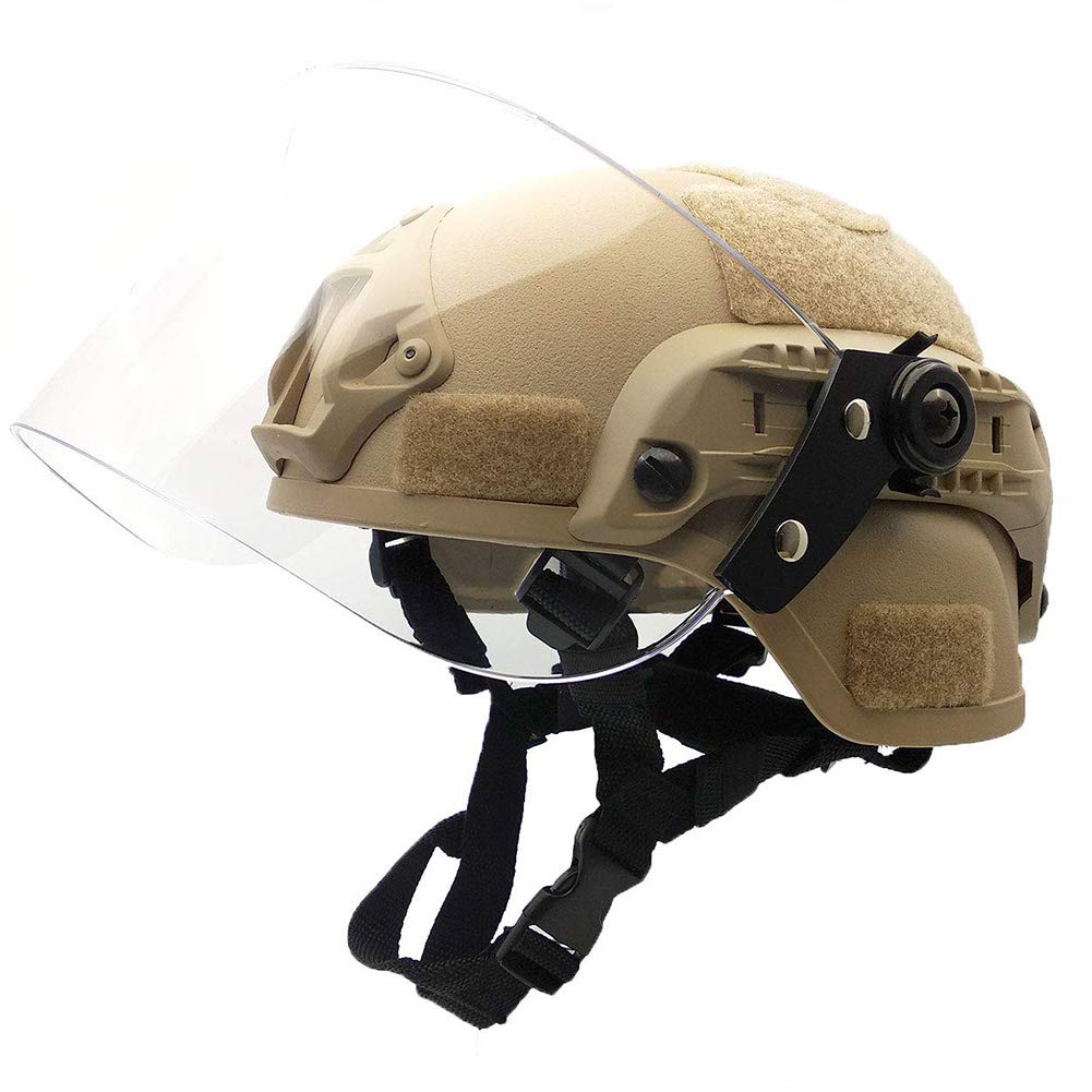 Buy Airsoft MICH 2000 ACH Helmet with Clear Visor NVG And Side Rail for