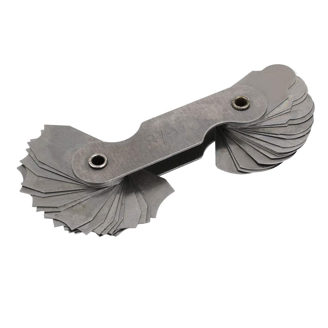 Aexit R7-14.5mm Metal Measuring Tools 32 Concave Convex Leaves Radius Gauge Measure Tool Silver Tone Model:99as77qo73