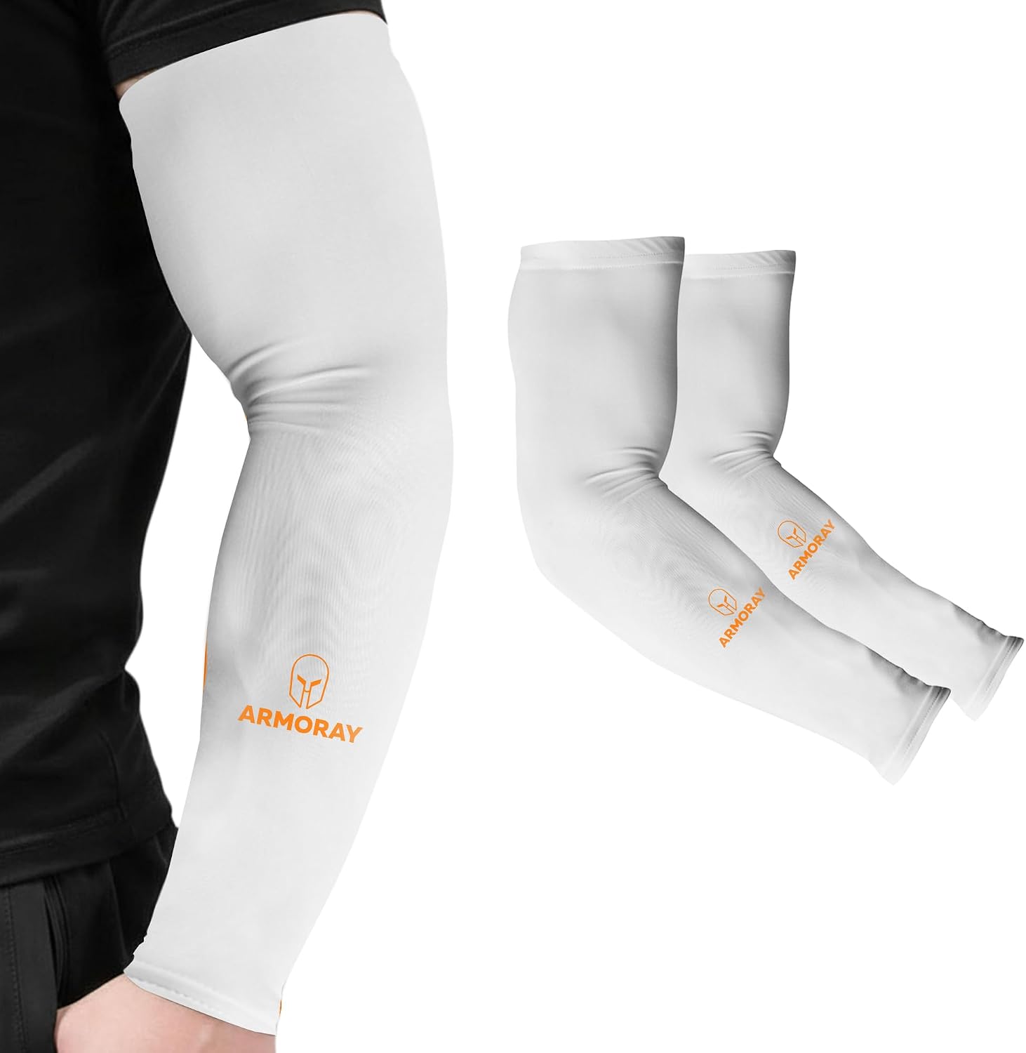 ARMORAY Arm Sleeves for Men & Women UPF 50 Sports Compression Cooling Sleeve for Basketball Golf Running Tattoo Coverage