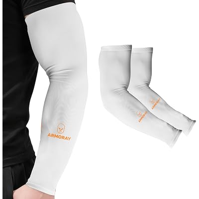 ARMORAY Arm Sleeves for Men & Women UPF 50 Sports Compression Cooling Sleeve for Basketball Golf Running Tattoo Coverage