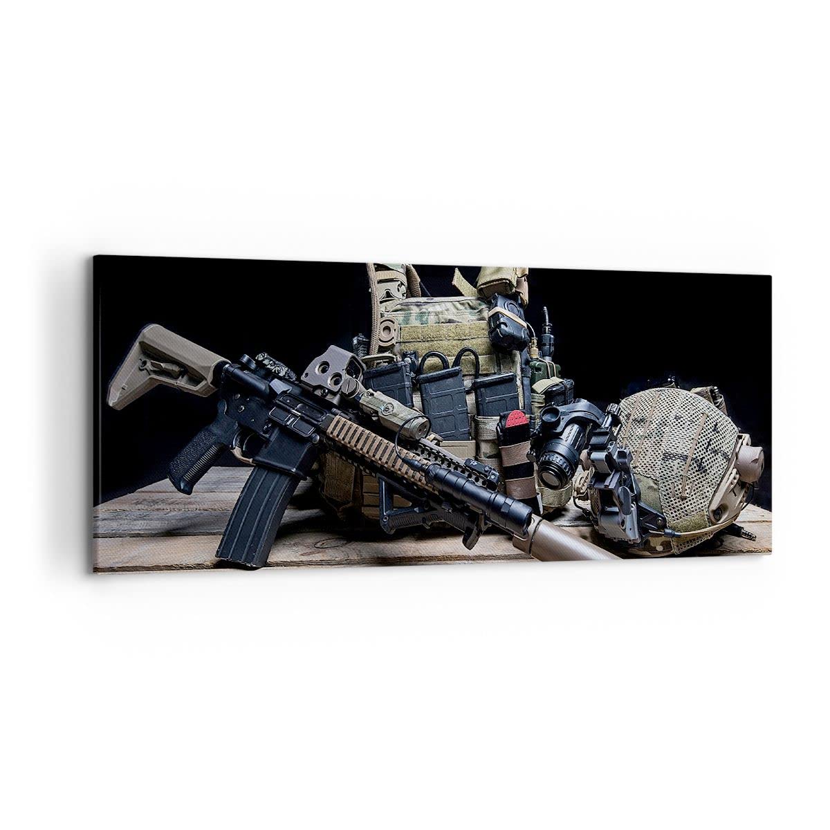 ARTTOR Cuadros Decoracion Salon militaria rifle Lienzos decorativos 120x50cm Cuadro Sobre Lienzo Moderno Dormitorio Cocina Cuadros Pared Imágenes Wall Art Prints Decor Canvas Grande AB120x50-3889