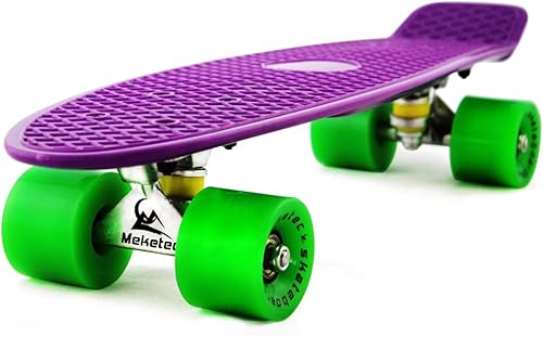 Miniatura 19 de Meketec Skateboards Mini Cruiser - Patineta (56 cm), diseño retro para niños chicos jóvenes principiantes Bandera estadounidense