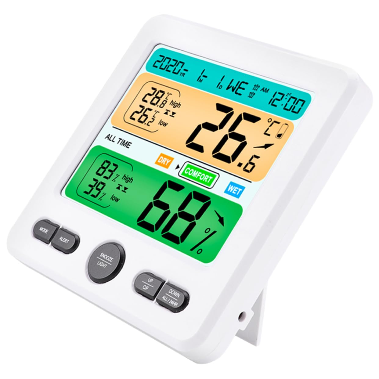 Hemobllo Igrometro Termometro Digitale Multifunzione Display per Interni Case Ufficio Serra Misuratore di Umidità Monitor della Temperatura Indicatore di Temperatura Interna