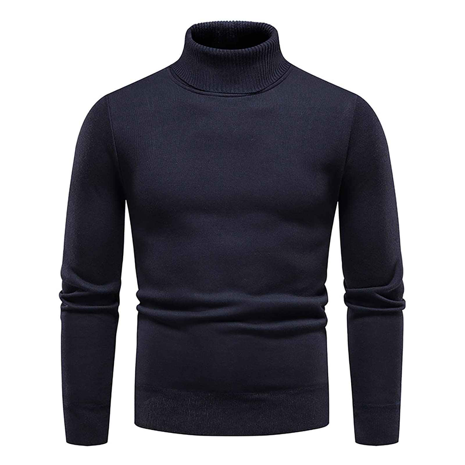 Sweaters for Men Men's Sweater High Neck Solid Color Slim Bottoming Sweater Turleneck Mens