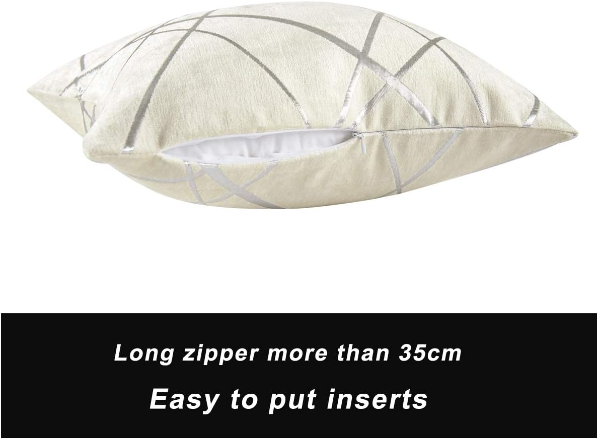 GIGIZAZA Decorative Couch Pillow Covers 20 x 20,Sofa Thick Cushion Pillow Covers,Square White Luxury Pillows 2 Set (Ivory, 20 x 20) : Home & Kitchen
