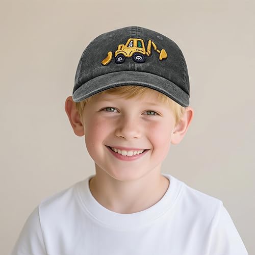 Miniatura 3 de Gorra de béisbol bordada para niños de 2 a 5 años, ajustable, vintage, de algodón lavado, para niños y niñas