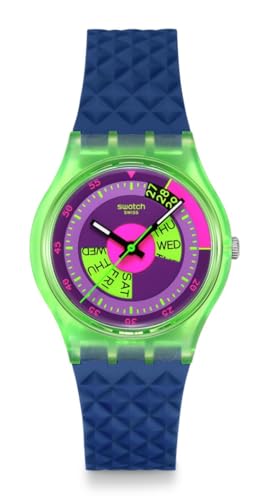 Swatch Gent Unisex Casual Watch Biosourced Green Quartz Water Resistant Swatch NEON SKYCHART