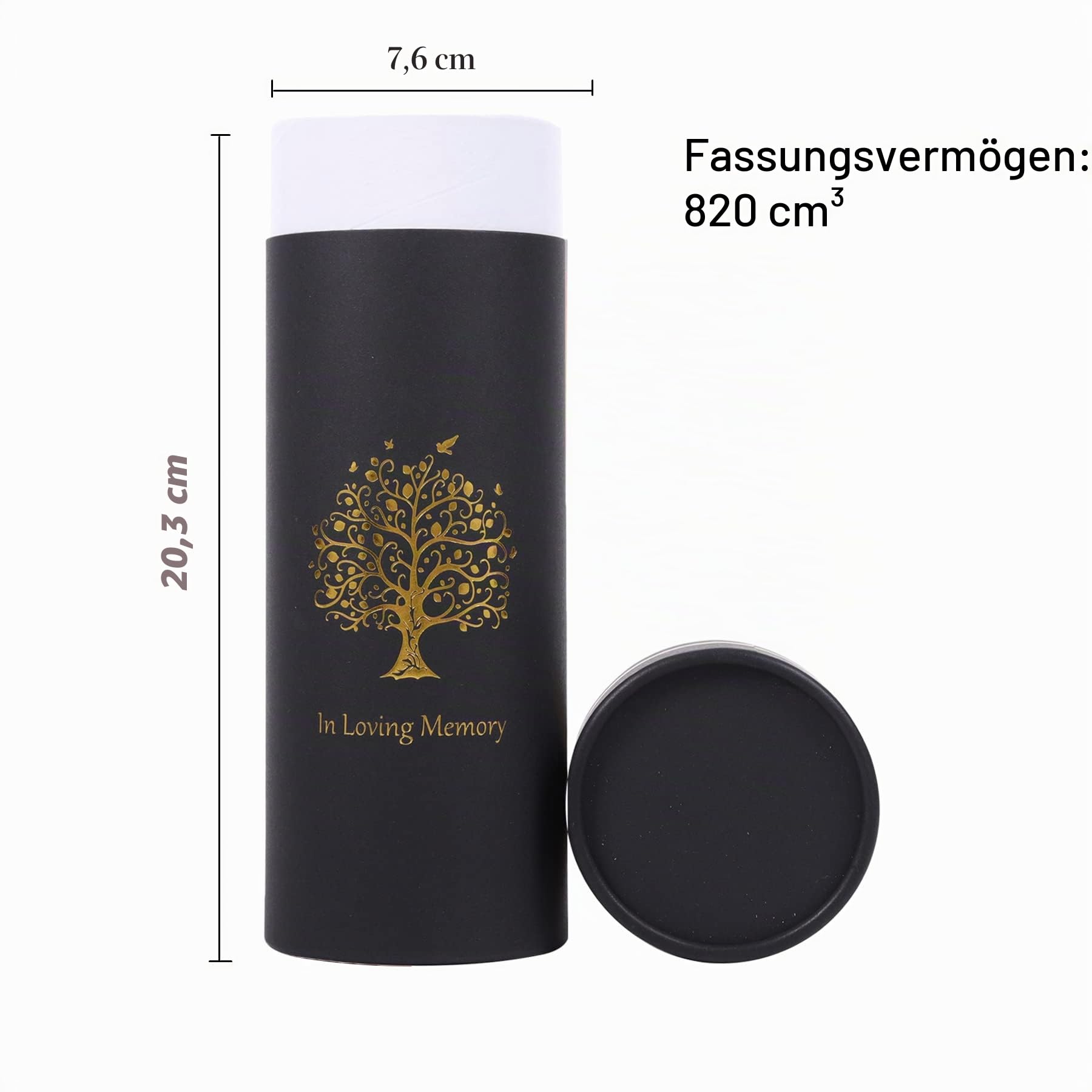 Öko-Streuurne – biologisch abbaubare Streuröhre für Asche – Urne für menschliche Asche – Urnen für Asche männlich weiblich