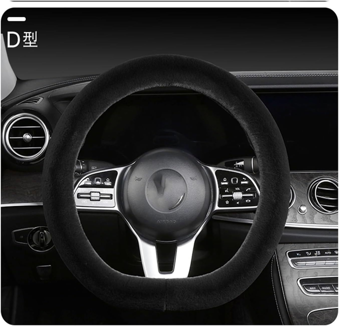 Car Steering Wheel Cover for D Type Car Steering Wheel Cover Plush Car Decoration Wear-Resistant and Durable (Color : 4#)
