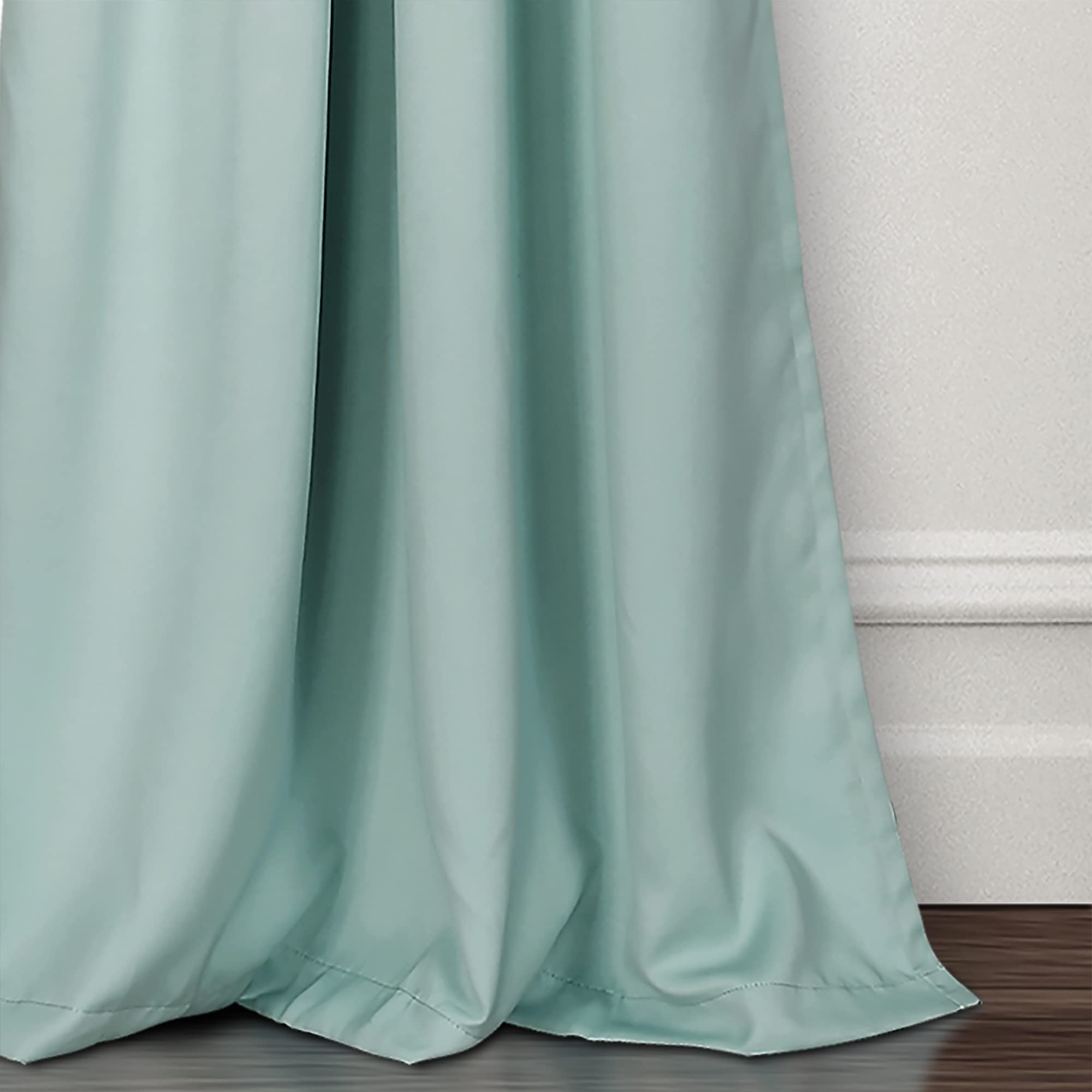 Lush Decor Blue Insulated Blackout Eyelet Curtains 52" x 108" - Image 4