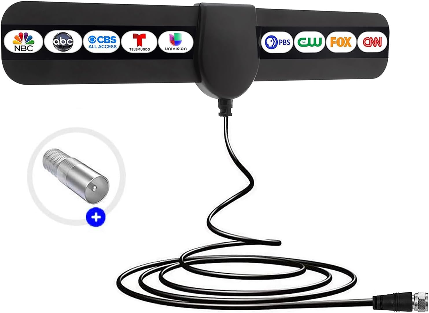 Product image of TV Antenna, 2025 New Digital Antenna for Smart TV, Support 360° Reception 4K 1080p All TV's for Local Channels, Smart Switch Amplifier Signal Booster -10.5ft Coax HDTV Cable, Portable Antenna Indoor