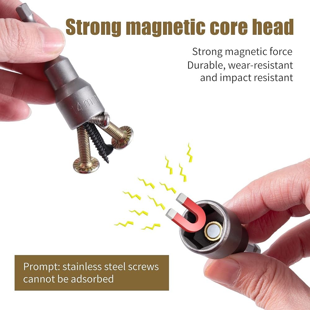 Set 14 Pezzi Adattatori Chiave A Bussola - Inserti Per Cacciavite, Boccole Per Dadi Esagonali