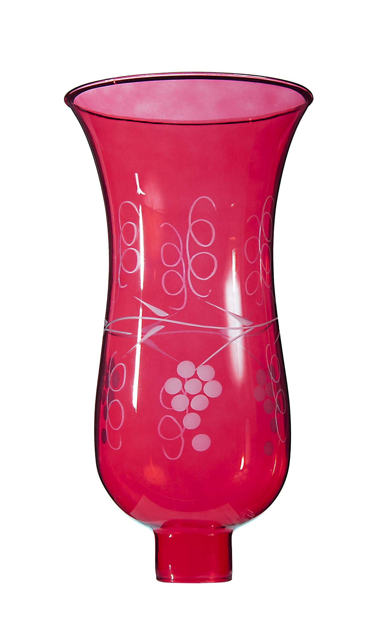 B&P Cranberry Hurricane Shade with Cut Grapes Design
